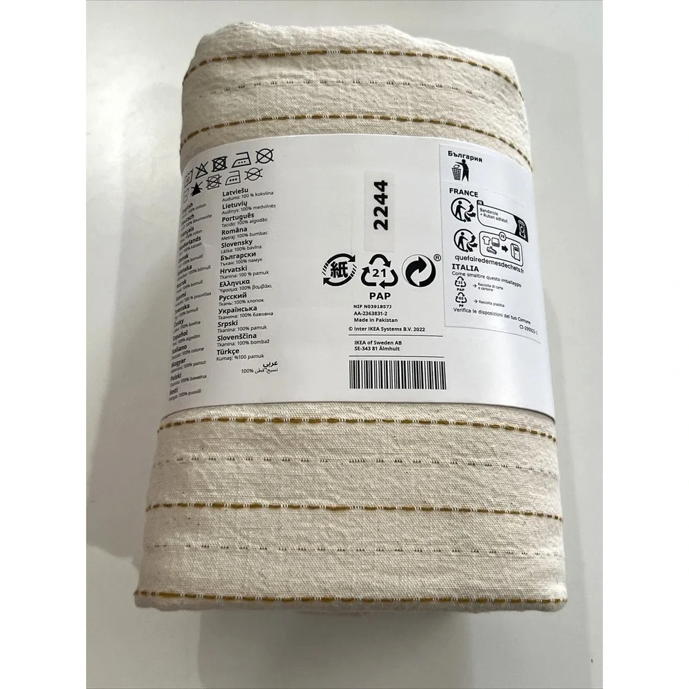 IKEA SOMMARFLOX Beige & Yellow Textured Tablecloth 57